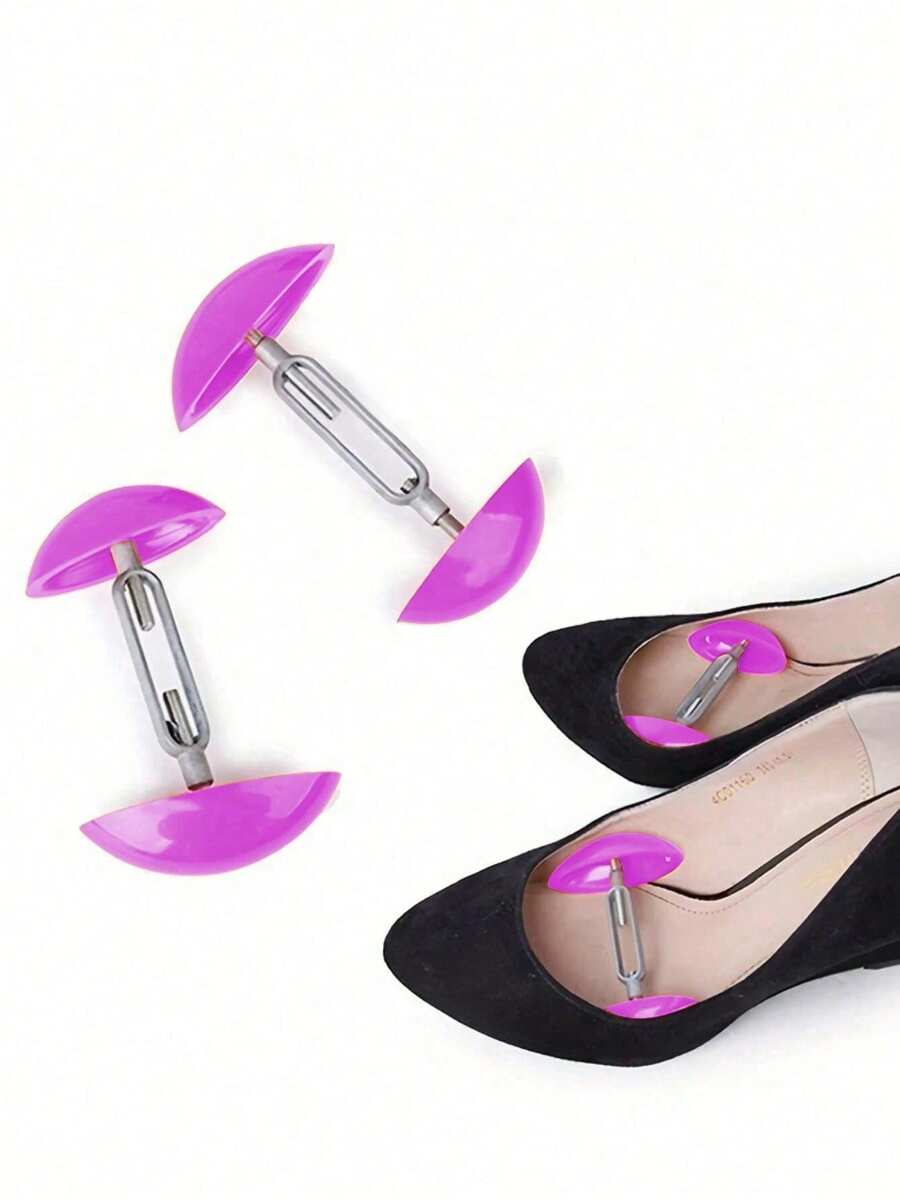 2pcs Adjustable Wide Shoe Stretcher, Plastic Shoe Expander Suitable For Leather Shoes, Flats, High Heels