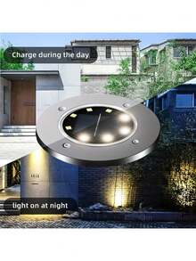 8LED Solar Underground Light, Outdoor Waterproof Step Garden Lawn Light, Solar Courtyard Light, Suitable For Courtyard, Outdoor, Lawn Decoration - Multicolor - View 10