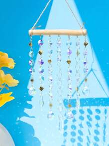 1pc Crystal Dreamcatcher Wind Chime Wall Hanging Decor With Colorful Rainbow Design For Window Room Decoration
