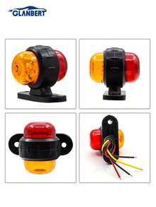 GLANBERT 4pcs Red + White/Yellow Dual-Color LED Car Lights, Truck Dual-Color Waist Lights, Dual-Color Exterior Decorative Lights, Suitable For Sedan, Truck And Off-Road Vehicle Mini Lights - Multicolor - View 7