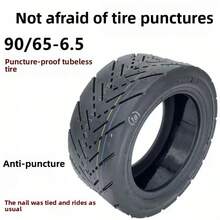High-Performance Rubber Electric Scooter Tires, Vacuum Tires, Shock-Absorbing Tires, 90/65-6.5, Durable Rubber, Batteryless, Suitable For Various Terrains, Self-Healing Tires, Inner Tube Tires, Suitable For City Roads, Black - Multicolor - View 8