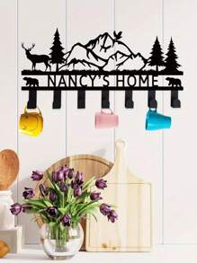 HELLOYOUNG 1PC Custom Sign.Mounted On Wall, Deer Mountain - Inspired Key Holder: An Antler - Themed Animal Hook Personalized With Family Name. A Delightful Essential For Kitchen And Porch Key Storage.Key Hooks.,Door Organiser,Perchero,Coat Hangers Wall,Hooks,Wall Hooks,Hanger,Wall Frames,Coat Hooks,Picture Wall Frame