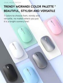 Ratón inalámbrico recargable Bluetooth ultradelgado de doble modo, compatible con tabletas y portátiles, silencioso para uso en la oficina de negocios - Multicolor - Ver 6