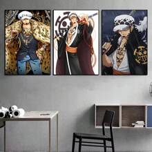 ONE PIECE Set Of 1/3/6 Pcs Anime One Piece TRAFALGAR LAW Poster Funky Canvas Wall Art Posters & Prints For Dorm Bedroom Living Room Decor ( Unframed)