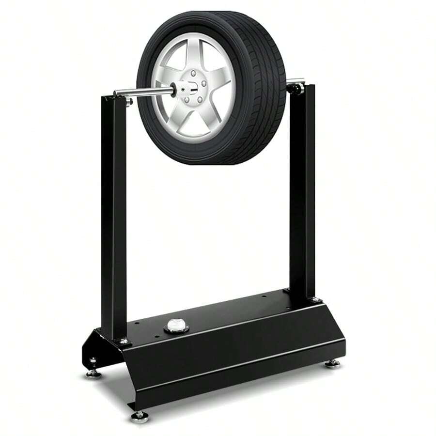 Motorcycle & Bike Wheel Balancer Stand With Adjustable Centering Cones, Black Rim Tire Balancing Rack For Easy Maintenance, 41 X 22 X 51cm - Black - View 1