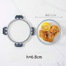 1 pieza Lonchera de vidrio, recipiente rectangular a prueba de microondas para almacenamiento de alimentos, caja bento para el trabajo, tazón para preparación de comidas, útiles escolares