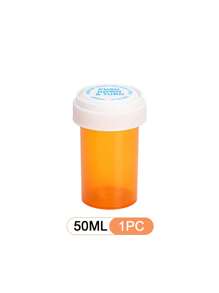 A Set Of 10PCS/5PCS/2PCS/1PC Multi-Purpose Drug Dispensing Bottles With Lids, Yellow, Sealed And Moisture-Proof, 50/30ml Capacity Circular Press Cap Capsule Bottles, Suitable For Storing Capsules, Tablets, Vitamins, And Candies, Suitable For Travel Packaging , Or Home Use