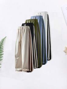Quần dài nam ống đứng kẻ sọc thời trang, thích hợp cho chạy bộ, tập luyện, thể dục, hoạt động ngoài trời, mùa xuân/thu. - Màu Khaki - Xem 9