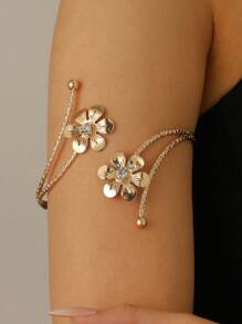 1 Peça Pulseira de Borboleta com Flor Vazada para Mulheres, Design Elegante e Personalizado, Presente para Férias, Festa, Viagem