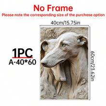 1pc Vintage Greyhound 2D Relief Sculpture Canvas Art, Hyper Realistic Framed Wooden Wall Decor For Home, Family Cabins, Corridors, Bedrooms,Canvas Wall Art,Posters For Room,Home Decor,Room Decor Aesthetic, Animals Room Decoration Stuff.Optional Frame