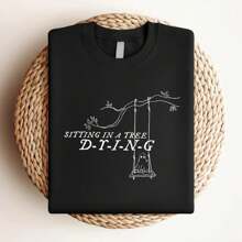 180g de algodón puro Camiseta de TTPD 'Cómo terminó' Fantasma sentado en un árbol Camiseta con letras D-Y-I-N-G Moda Tay Ligeramente Casual Impresión Cuello Redondo Manga Corta Verano Estirada Unisex Cómoda Transpirable Ropa de Diseñador Streetwear Para Mujeres Top Para Uso Diario Versátil hombre Gráfico Suave Elegante