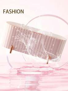 1 件桌面收纳盒，带透明盖的清洁棉签架，防尘，三隔间浴室罐，多功能抽屉整理器，用于清洁清洁棉签、球、垫、浴室、客厅、卧室、存储（粉色） - 淺粉色 - 查看 8