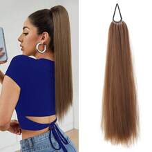 Braid DIY Ponytail Extensions Synthetic With Hair Tie Wrap Around Hair Braid Extensions Tail Rubber Band Hair Ring 28 Inch Ombre