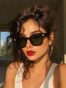 Modische Brille oversized Farbverlauf Frauen 90er Jahre schwarze Gläser Modische Outdoor Quadrat