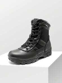 Men's Tactical Military Work Boots Side Zipper Outdoor Motorcycle Combat Boots 8 Inches 2.0 Trooper-Pro - Black - View 3