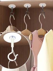 Modern Style Self-Adhesive Stainless Steel Hanging Hook - No Drilling Required, Easy Installation, Suitable For Hanging Small Plants And Decorations - Made Of Durable Metal And Plastic, Space-Saving, With Anti-Rust Coating - Multicolor - View 2