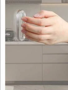 4/8pcs Transparent Baby Room Drawer Handles, Wardrobe Door Pulls, Adhesive-Free Sliding Door Grip Handles, Suitable For Drawers, Doors And Windows