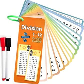 15 Jumbo Flashcards met vermenigvuldiging, inclusief 2 whiteboardmarkers, hulpmiddel voor het leren van wiskunde in de klas en thuis
