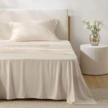 Bedsure Queen Sheet Set, Cooling Sheets For Queen Size Bed Set, Rayon Derived From Bamboo, Breathable & Soft Deep Pocket Up To 16 Inches, Hotel Luxury Silky Bedding, Bedsheet & Pillowcases, Dark Grey - 12 - 淺米色 - 查看 2