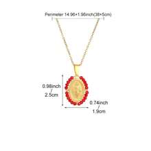 1pc Fashionable Retro Colorful Crystal Virgin Mary Pendant Necklace, Best Gift For Women Jewelry