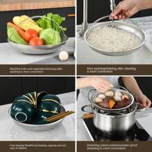 Stainless Steel Kitchen Strainer, Multipurpose Steamer Basket - For Steaming Rice, Dumplings, Vegetables