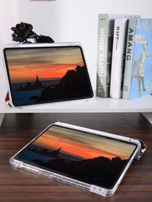 1 Ốp lưng máy tính bảng Acrylic trong suốt gấp ba, in họa tiết hoa, tích hợp khe cắm bút, vỏ sau bằng Acrylic trong suốt cao, chân đế gấp ba có thể điều chỉnh, chế độ ngủ/thức từ tính, tương thích với iPad Mini 6/Mini 7/Air 1/Air 2/9.7/10.2/10.5/Air 4/Air 5/10.9/Pro 11/Thế hệ thứ 10/Air 11-In.(M2)-2024/Pro 11-In.(M4)-2024/IPad Air 11 inch (M3) 2025/IPad (A16) 11 inch thế hệ thứ 11 năm 2025, Thiết kế thanh lịch/tối giản/phong cách nghệ thuật/dễ thương/sáng tạo/cá nhân dành cho nữ - Nhiều màu - Xem 5