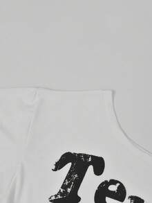 美式风格新款复古休闲露肩短袖蝴蝶印花宽松T恤，夏季