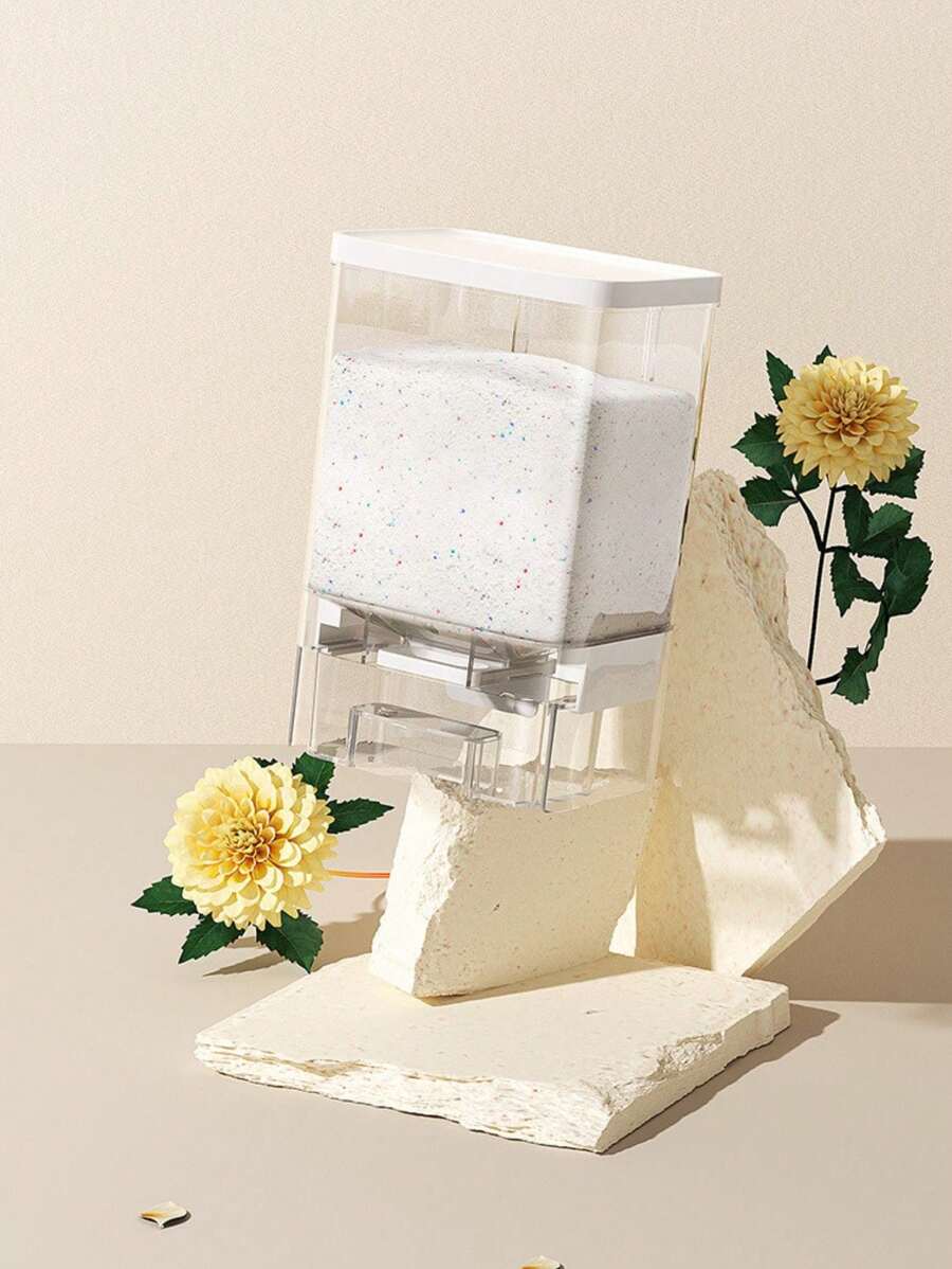 1pc Transparent Wall-Mounted No-Drill Laundry Detergent Storage Box, Indoor Laundry Room/Bathroom Wall Container