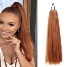 Braid DIY Ponytail Extensions Synthetic With Hair Tie Wrap Around Hair Braid Extensions Tail Rubber Band Hair Ring 28 Inch Ombre
