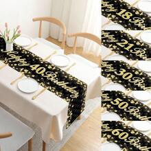 1pc Polyester Fiber Birthday Party Table Runner Decor