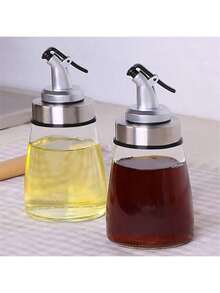 1pc Lead-Free, Durable, Corrosion-Resistant Kitchen Glass Oil Dispenser And Container, Suitable For Soy Sauce, Vinegar, Spice Oil, Olive Oil And Other Edible Oils And Condiments (Leak-Proof Design) - Multicolor - View 3