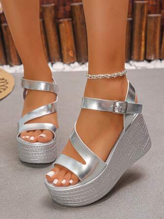 [2025 Hot Selling] Women's Thick Sole Peep-Toe Sandals, Summer Platform Strap High Heels 35-43, Non-Slip Stiletto, Lightweight & Breathable