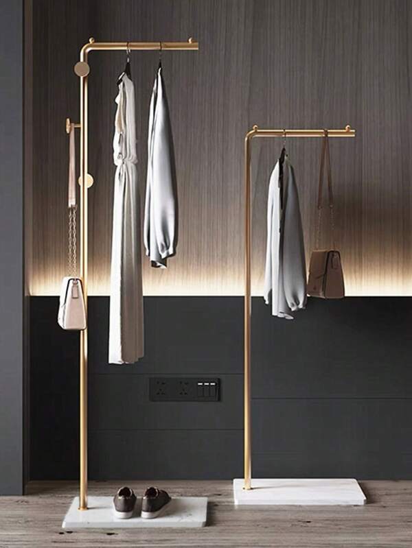 1pc Nordic Minimalist Modern Hanging Clothes Rack, Luxury Stand-Up Floor Clothes Hanger For Bedroom, Lightweight & Easy Assembly