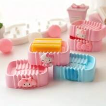 Sanrio Savon Sanrio pour le porte-savon Hello chat, plats à savon rose chat chat, drainage antidérapant, boîte à savon de voyage et de maison, accessoires de salle de bain pour la rentrée scolaire