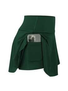 1 szt. Spódnica sportowa damska w dużym rozmiarze, spódnica do ćwiczeń z wysokim stanem, do biegania, fitnessu i tenisa, swobodna moda z kieszeniami