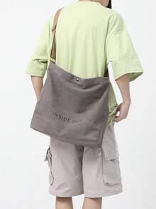 Artistic Style College Canvas Tote Bag, Large Capacity Casual Shoulder Bag For Women