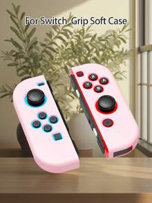 兼容 、TPU 软壳、Switch 保护套、兼容 Switch NS/Switch OLED、通用控制器保护套、多种颜色组合可选、Switch 游戏配件、游戏控制器配件、粉色、防摔、防滑、防刮 - 彩色 - 查看 18