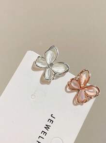 2pcs Delicate Butterfly Clip-On Earrings With Magnetic Closure, Secure, Cute & Suitable For Students And Ladies