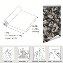 1 لفة ورق حائط هندسي رمادي عتيق ثلاثي الأبعاد، ورق حائط ذاتي اللصق قابل للإزالة، لديكور مطعم أو فندق أو غرفة المعيشة الحديثة، ديكور منزلي، DIY قابل للفصل والتجميع، 17.71*393.7 بوصة