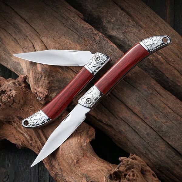 1pc Compact Stainless Steel Folding Pocket Knife