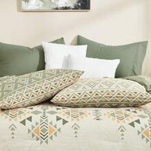Boho Comforter Set 8 Pieces All Season Reversible Bed In A Bag Lightweight Soft Bedding Breathable Warm Brown 90X90 - Olive Green-1 - View 5
