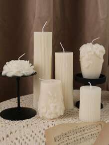 Valentine's Day Nordic Style Art Aroma Candle, Home Decor Creative Scented Candle Gifts, Rattan Flower Peony Shaped, White Cylinder Candle Suitable For Valentine's Day/Daily/Gift/Wedding/Housewarming/Picnic/Party/Dining Table