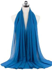 1 pieza Pañuelo de cabeza de gasa de unicolor elegante con perlas, hiyab musulmán versátil, adecuado para abayas de todas las estaciones, se puede usar como chal protector solar para vacaciones y atuendo modesto simple diario (Este producto es de 70*180cm talla única, debido a las diferencias de iluminación y pantalla, puede haber algunas diferencias de color, no se aceptan devoluciones por problemas de color o talla) - Gasa perlada - Ver 34