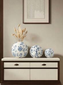 1 pieza Jarrón cerámico con bola dorada chapada, decoración para el hogar, artesanía, maceta para plantas hidropónicas, decoración de habitación, jarrón de flores, jarrón de vidrio