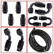 6AN 20FT Fuel Line Hose Kit Nylon Stainless Steel Braided Fuel Line Oil Gas Fuel Hose End Fitting Hose With End Fitting Nylon Stainless Steel Braid Black 3 88.73mm ID AN6 - asPic - View 3