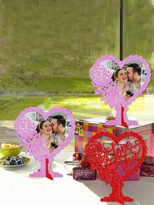 2 soportes de mesa decorativos con marcos de foto 3D, decoración y accesorios para ambientación de bodas y fiestas