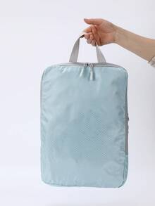 Túi đựng đồ nén 4 món, Túi đựng đồ du lịch công tác, Túi đựng đồ đa năng chống nước theo chiều dọc đơn giản và thời trang, Phụ kiện du lịch thiết yếu, Túi du lịch cho kỳ nghỉ, Ngày lễ, Trở lại trường, Đồ dùng học tập, Đồ dùng thiết yếu trong phòng ký túc xá, Đại học - Màu xanh nhạt - Xem 6
