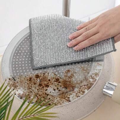 5/10/20/30 件金属网擦洗器、防刮钢丝球、多用途金属擦洗器、易于冲洗、可重复使用、金属丝清洁布、用于清洁厨房、水槽、锅、餐具和碗碟、水槽、台面、炉灶的金属丝擦洗器、可重复使用的厨房清洁毛巾、洗碗布、不起球、无条纹、可洗洗碗布、厨房用品、厨房清洁工具、厨房配件、清洁、厨房毛巾