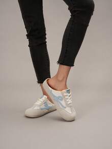 2025 Spring/Summer New Retro Color Block Platform Closed Toe Mule Sandals, Breathable Mesh Soft Sole Slip-On Loafers, Pregnant Women