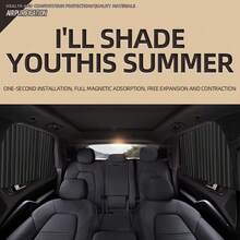 1件装磁性汽车遮阳帘侧窗遮阳帘汽车保护遮阳板遮阳罩汽车造型 - A - 查看 5